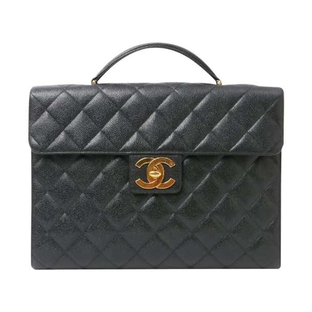 Computer Backpack Chanel Chanel Classic Flap Portfolio Caviar Briefcase Black Leather Laptop Bag ...