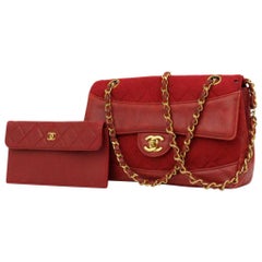 Vintage Chanel Classic Flap Quilted 220709 Red Leather Shoulder Bag