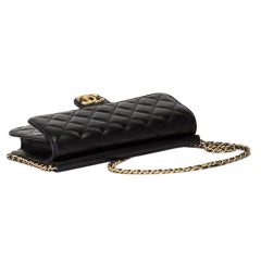 Chanel Classic Flap Quilted Black Lambskin Leather Cross Body Bag