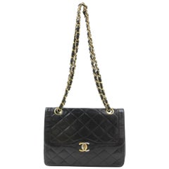 Chanel Classic Flap Quilted Two-tone Edition 870214 Black Leather Shoulder Bag