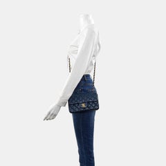 Chanel Classic Flap Rectangular Mini 2015 Navy Lambskin Gold Hardware