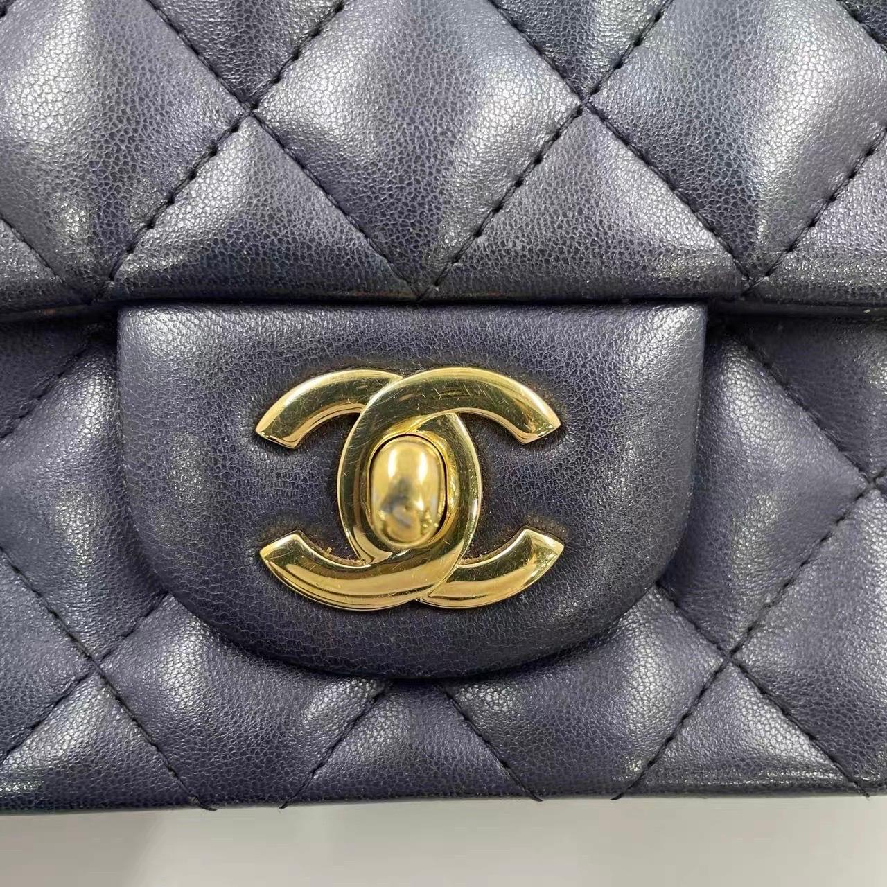 Chanel Classic Flap Rectangular Mini 2015 Navy La… - image 20