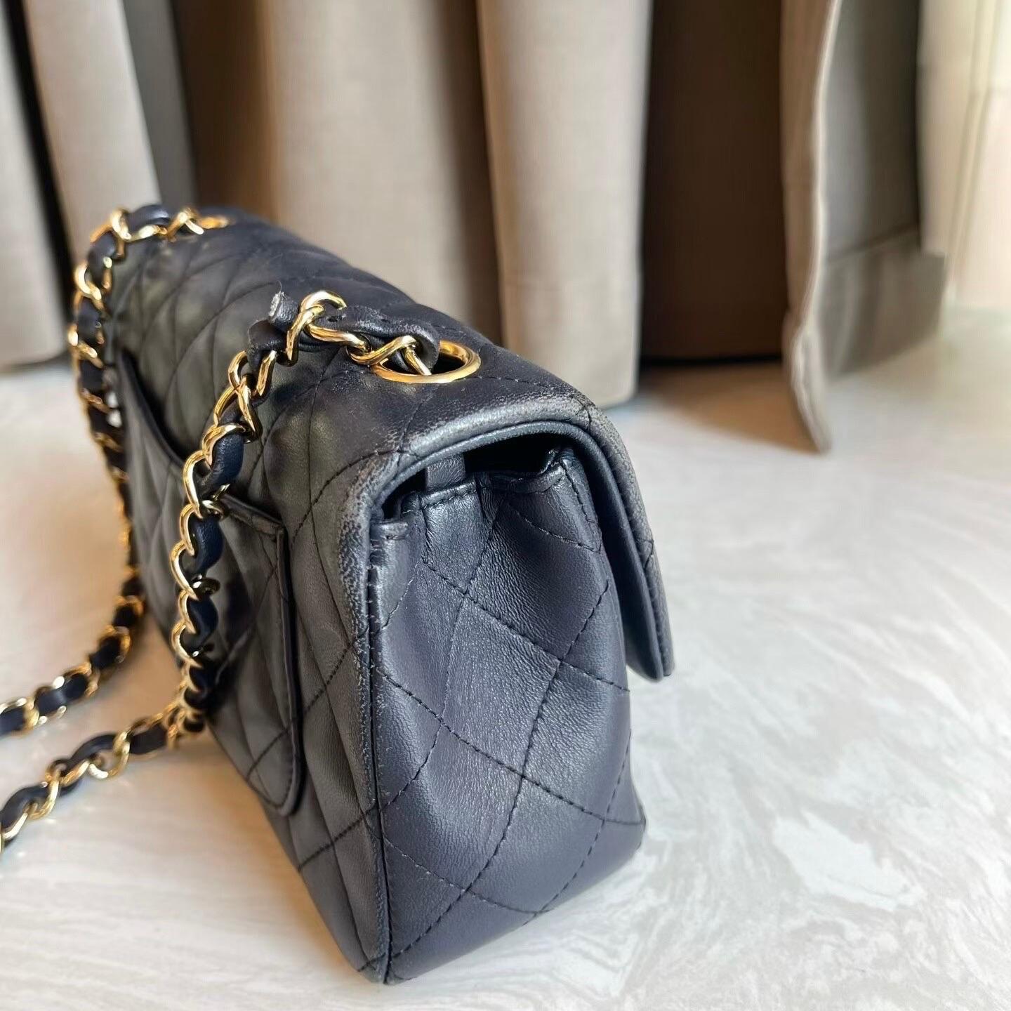 Chanel Classic Flap Rectangular Mini 2015 Navy La… - image 6