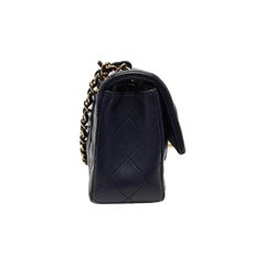 Chanel Classic Flap Rectangular Mini 2015 Navy Lambskin Gold Hardware