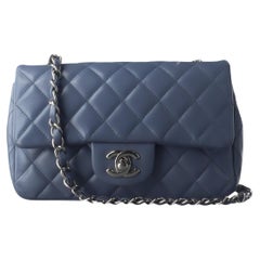 Chanel Classic Flap Rectangular Mini Ash Blue Lambskin, 2012