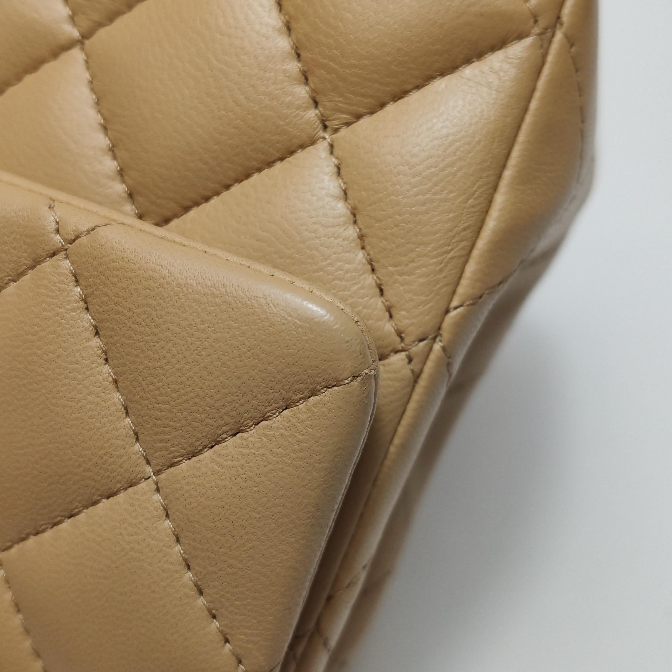 Chanel Classic Flap rectangulaire Mini Beige Lambskin Silver Hardware 2018 en vente 13