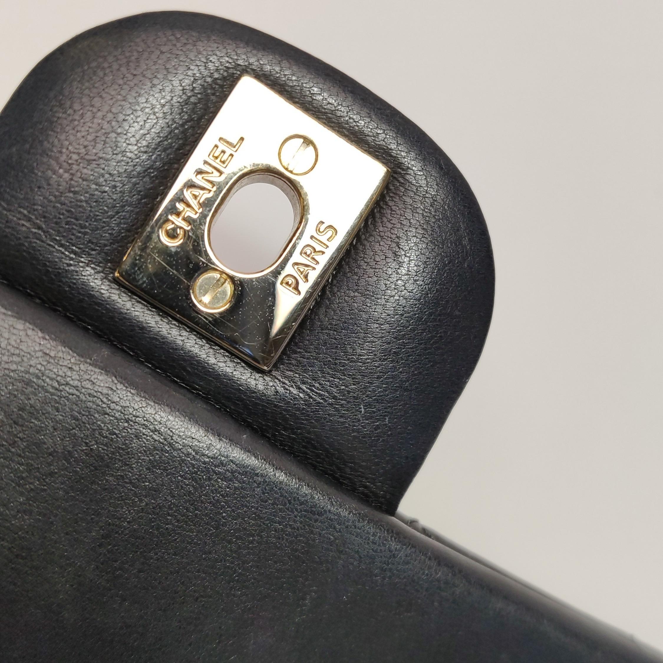 Chanel Classic Flap Rectangular Mini Black Lambskin Leather Gold HW 2016-17 For Sale 6
