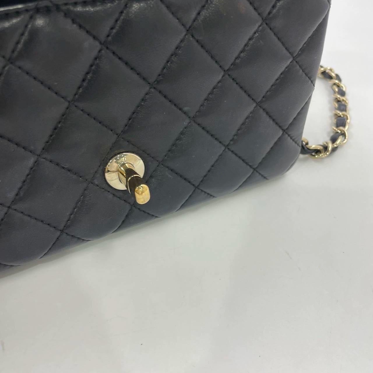 Chanel Classic Flap Rectangular Mini Black Lambskin Leather Gold HW 2016-17 For Sale 14