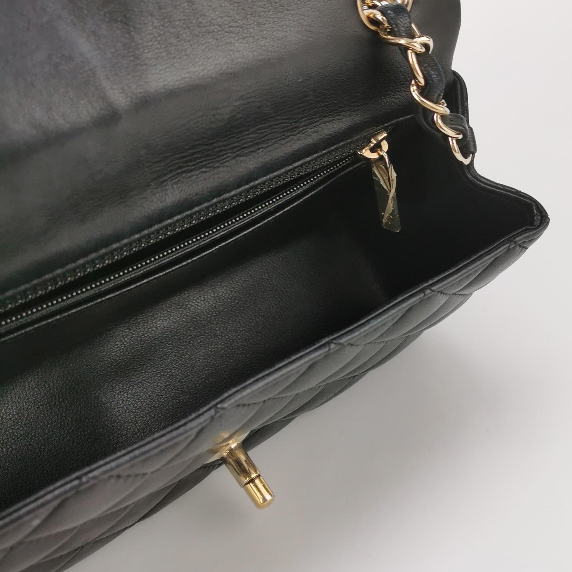 Chanel Classic Flap Rectangular Mini Black Lambskin Leather Gold HW 2016-17 For Sale 4
