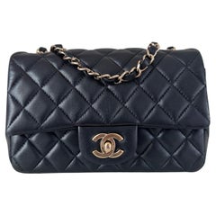 Chanel Classic Flap Rectangular Mini Black Lambskin Leather Gold HW No sticker