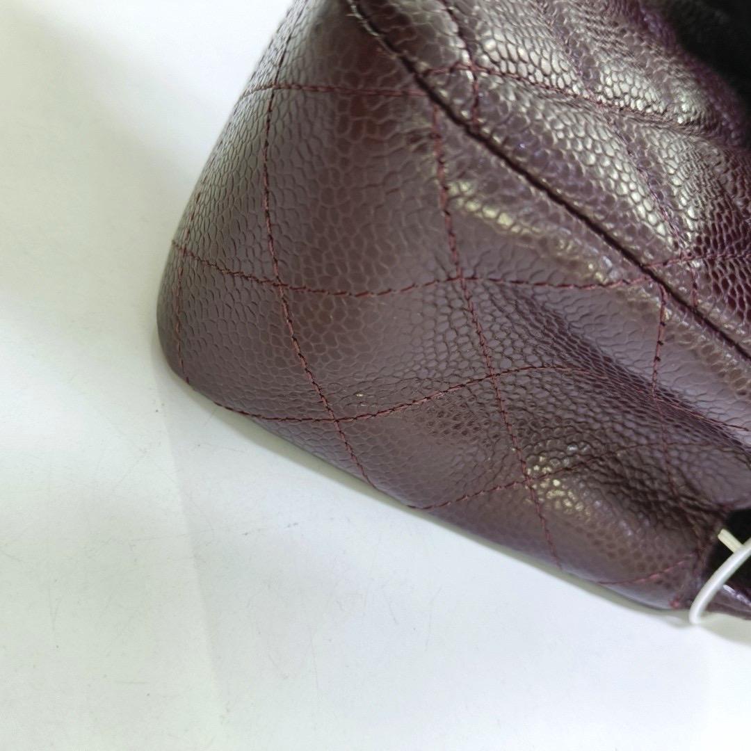Chanel Classic Flap Rectangular Mini Burgundy Caviar Leather Silver Hardware 5
