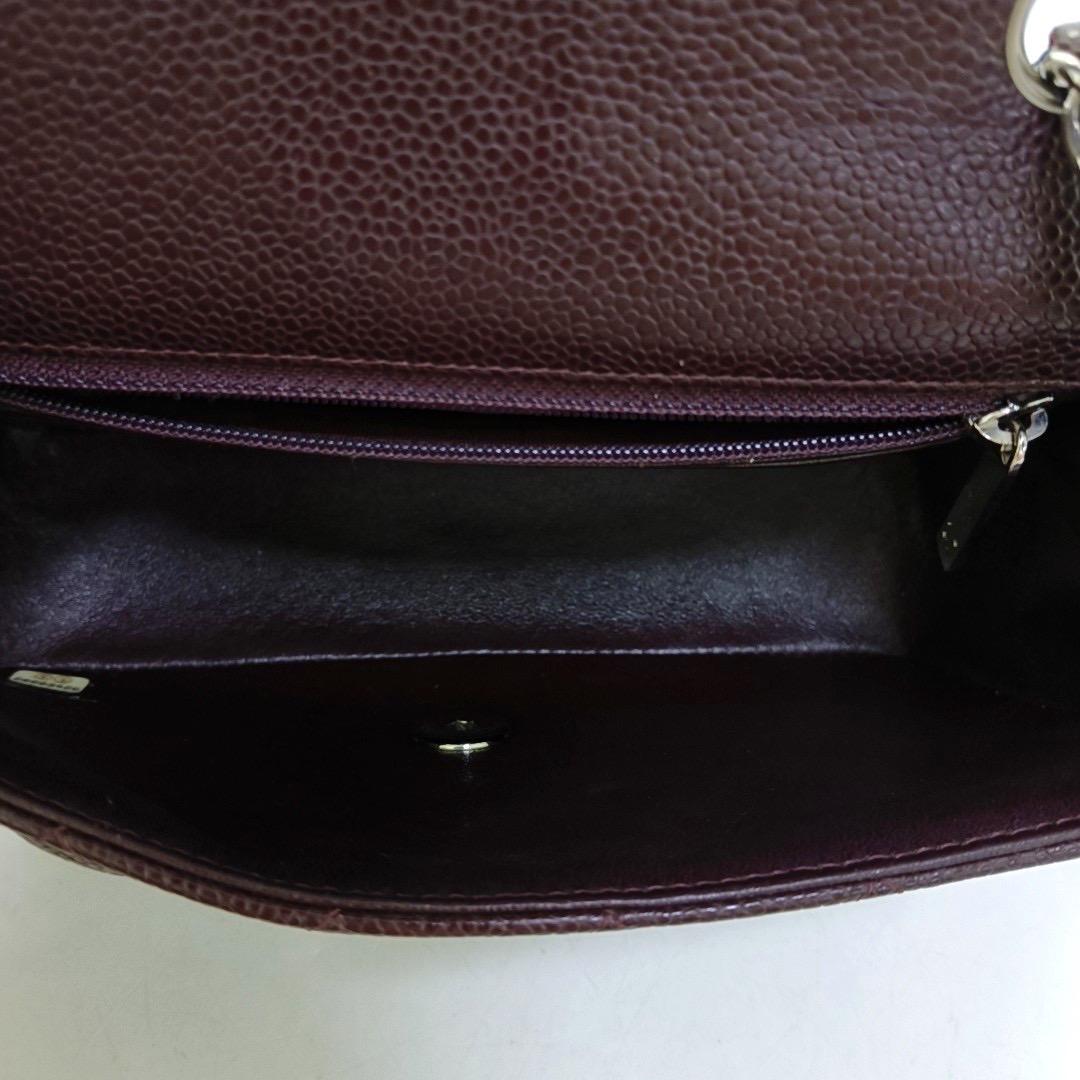 Chanel Classic Flap Rectangular Mini Burgundy Caviar Leather Silver Hardware 2