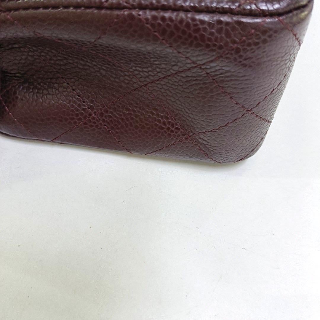 Chanel Classic Flap Rectangular Mini Burgundy Caviar Leather Silver Hardware 4