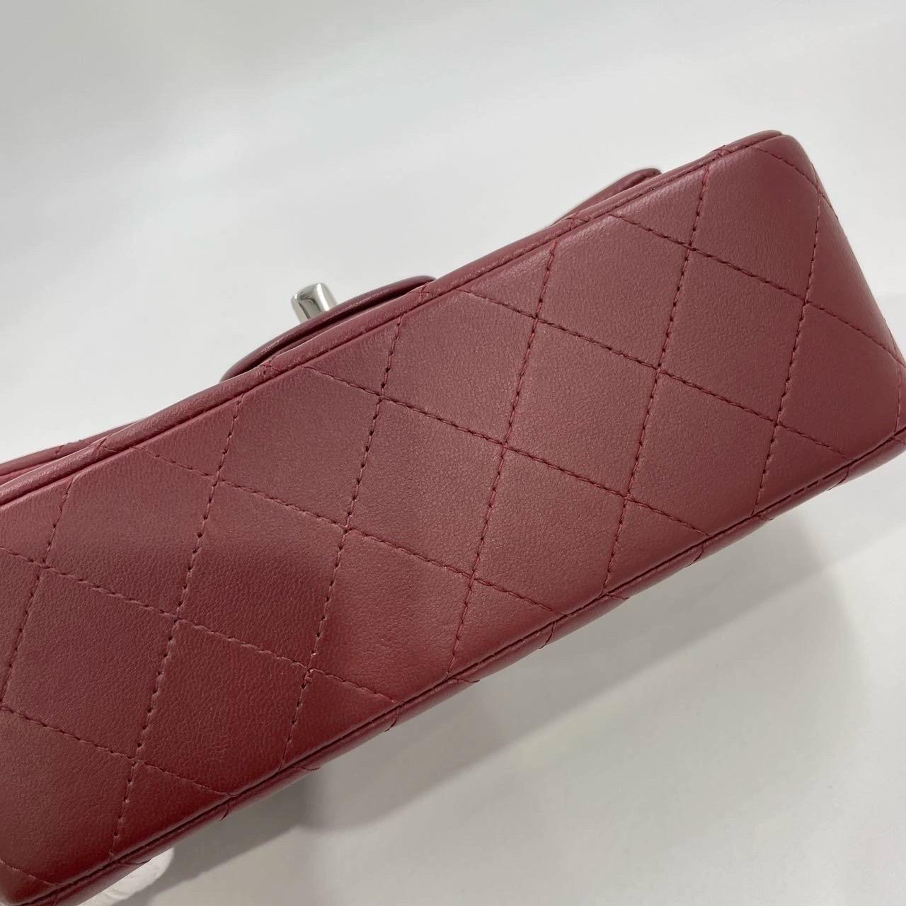 Chanel Classic Flap Rectangular Mini Burgundy Lambskin Silver HW, 2019 6