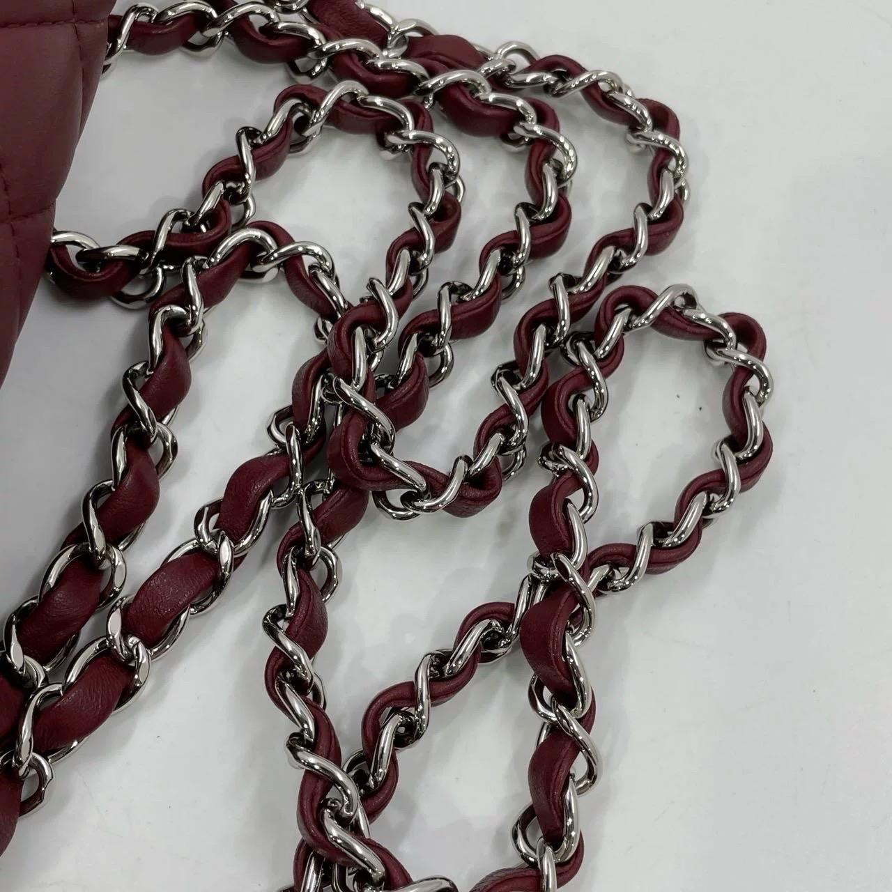 Chanel Classic Flap Rectangular Mini Burgundy Lambskin Silver HW, 2019 12
