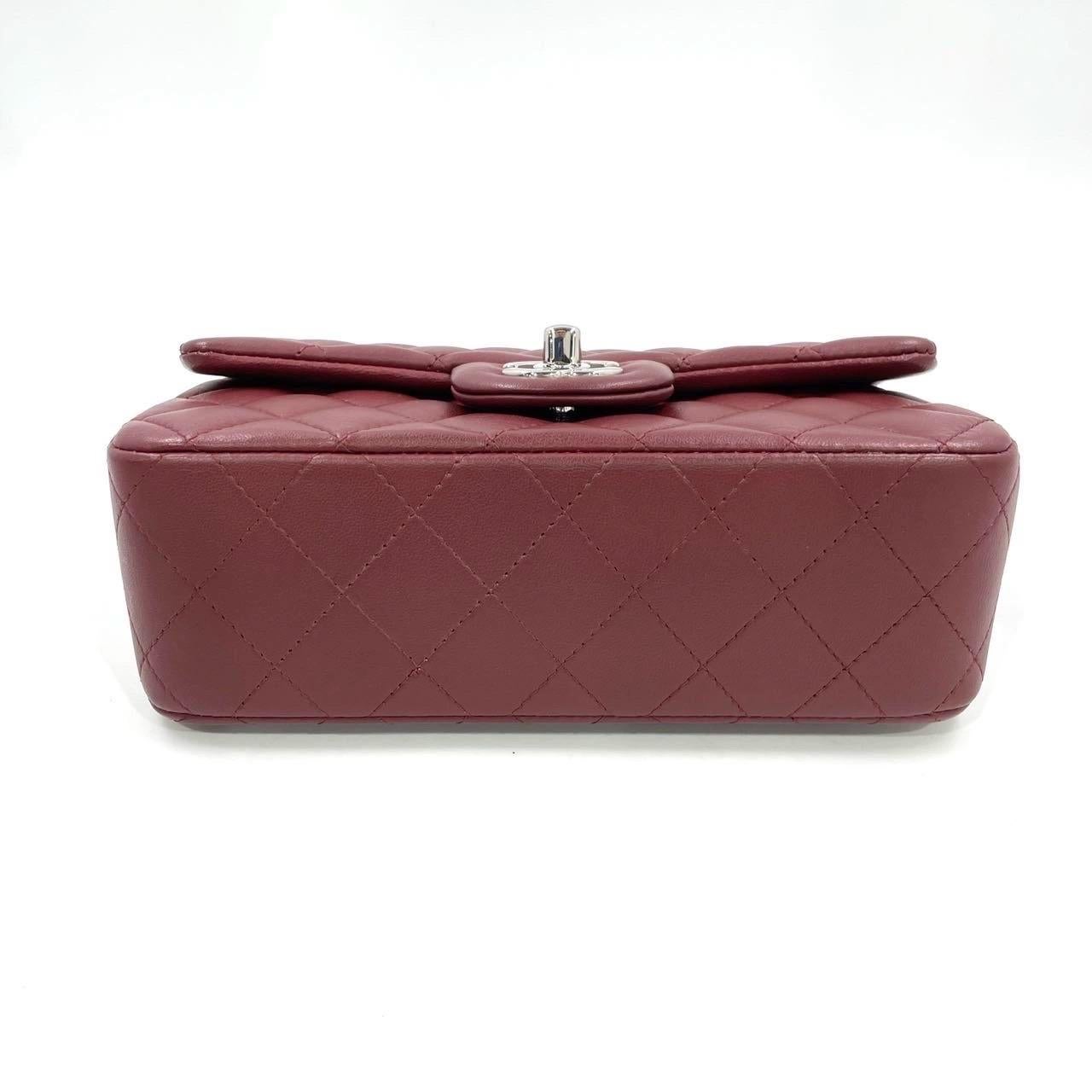 Chanel Classic Flap Rectangular Mini Burgundy Lambskin Silver HW, 2019 1