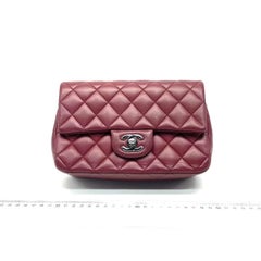 Chanel Classic Flap Rectangular Mini Burgundy Lambskin Silver HW, 2019