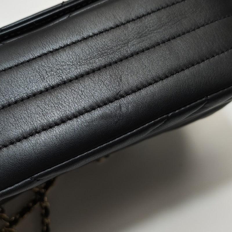 Chanel Classic Flap Rectangular Mini Chevron Quilted Calfskin Leather Black 9