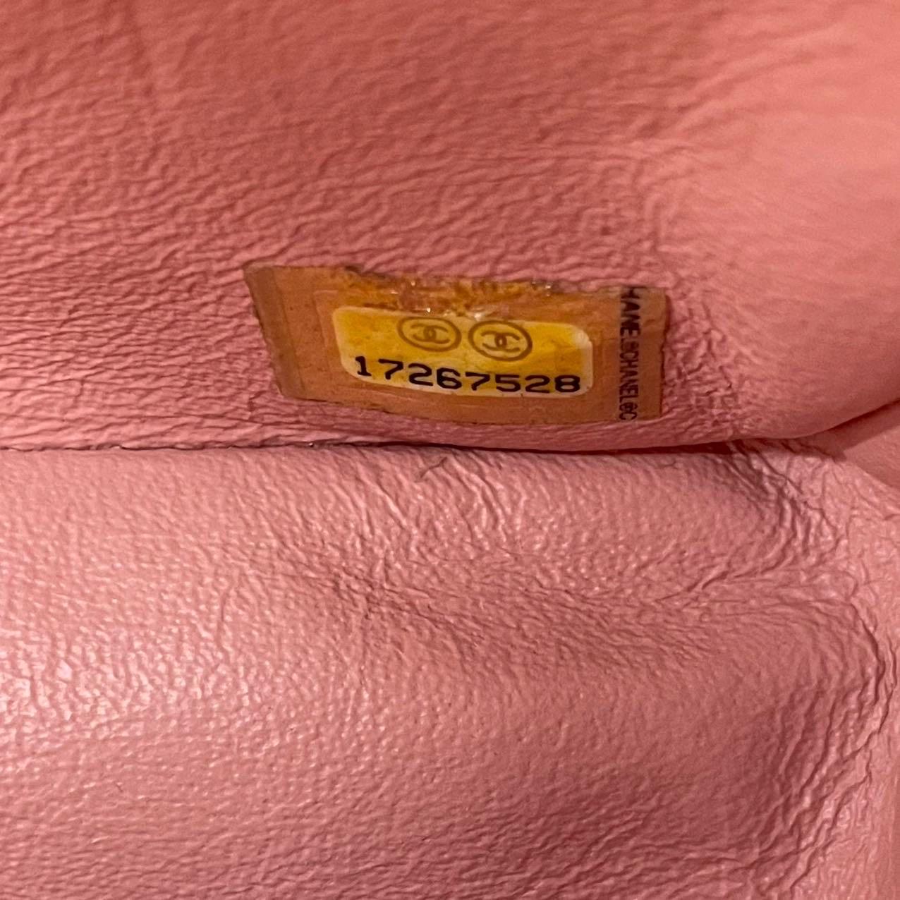 Chanel Classic Flap Rettangolare Mini Corallo Arancione Vernice Argento HW in vendita 15