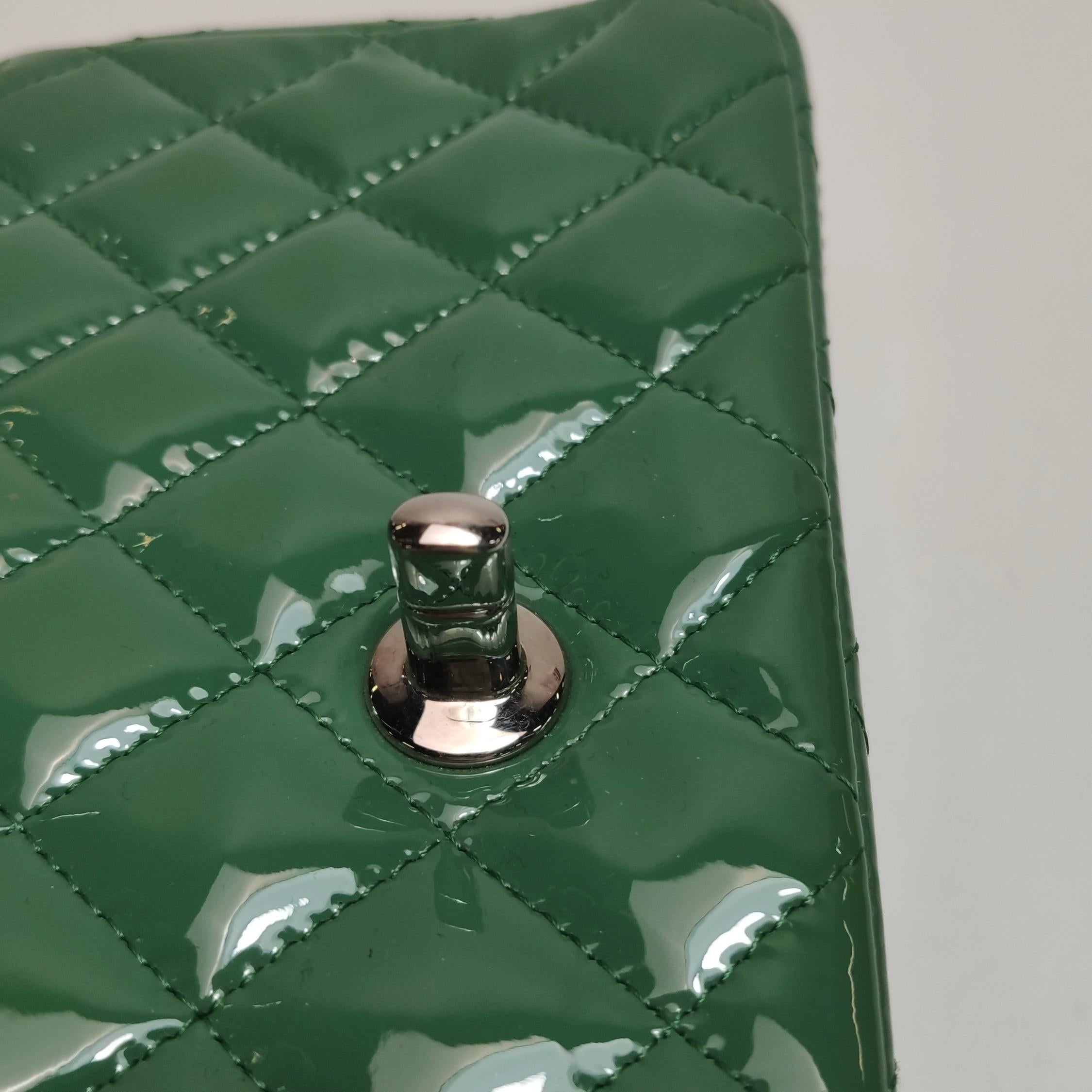 Chanel Classic Flap Rettangolare Mini Greene & Greene Silver Hardware 2016 in vendita 8