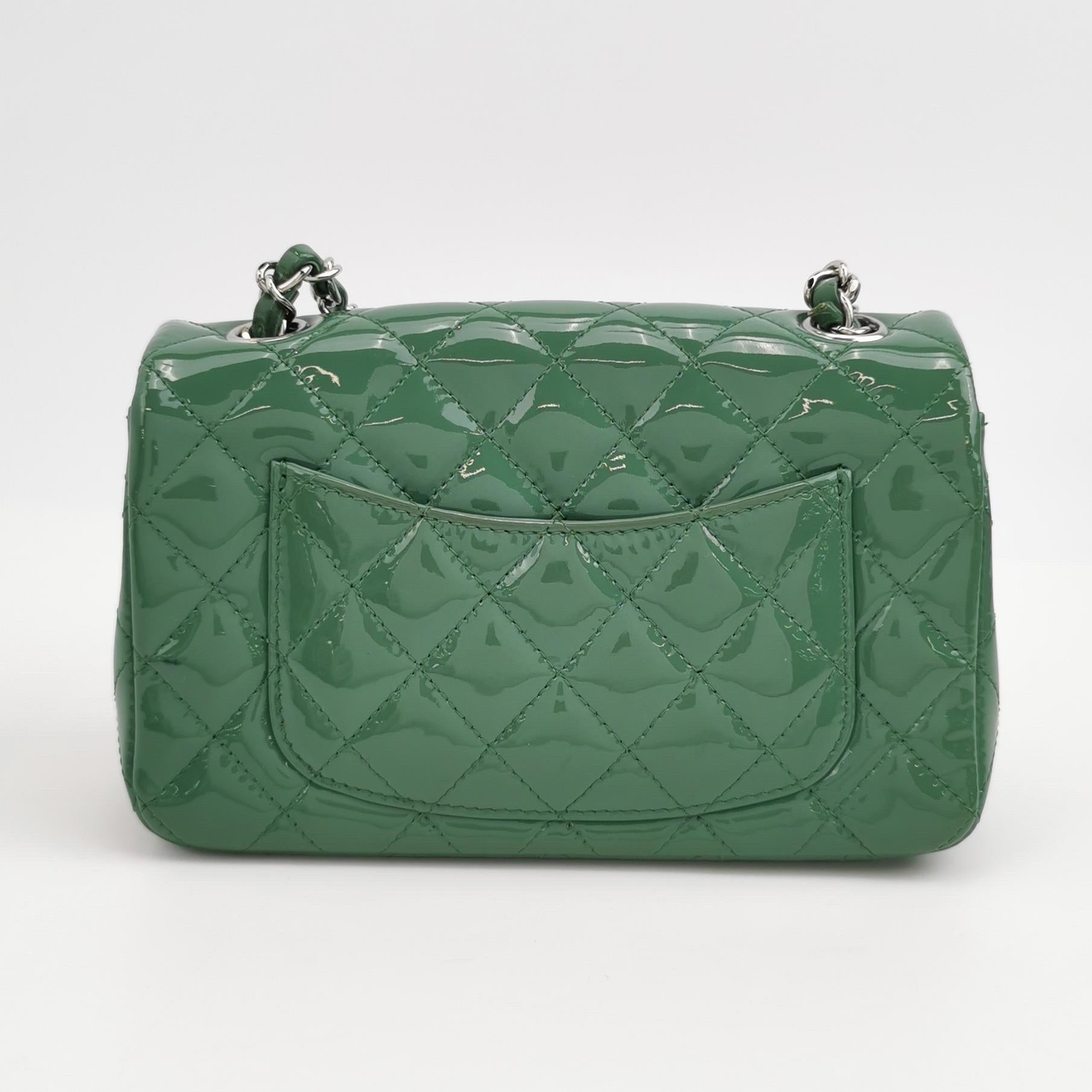 Grigio Chanel Classic Flap Rettangolare Mini Greene & Greene Silver Hardware 2016 in vendita