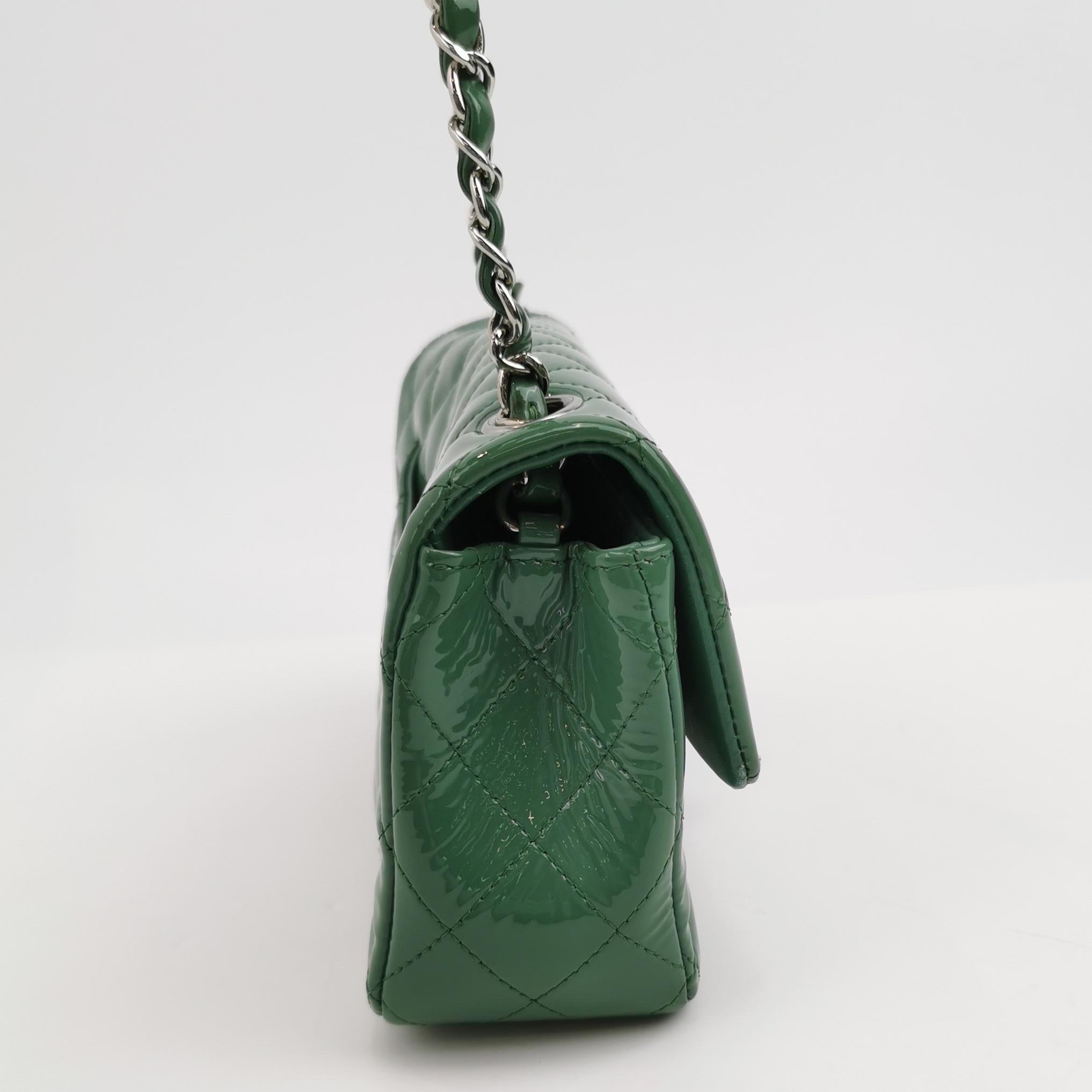 Donna Chanel Classic Flap Rettangolare Mini Greene & Greene Silver Hardware 2016 in vendita