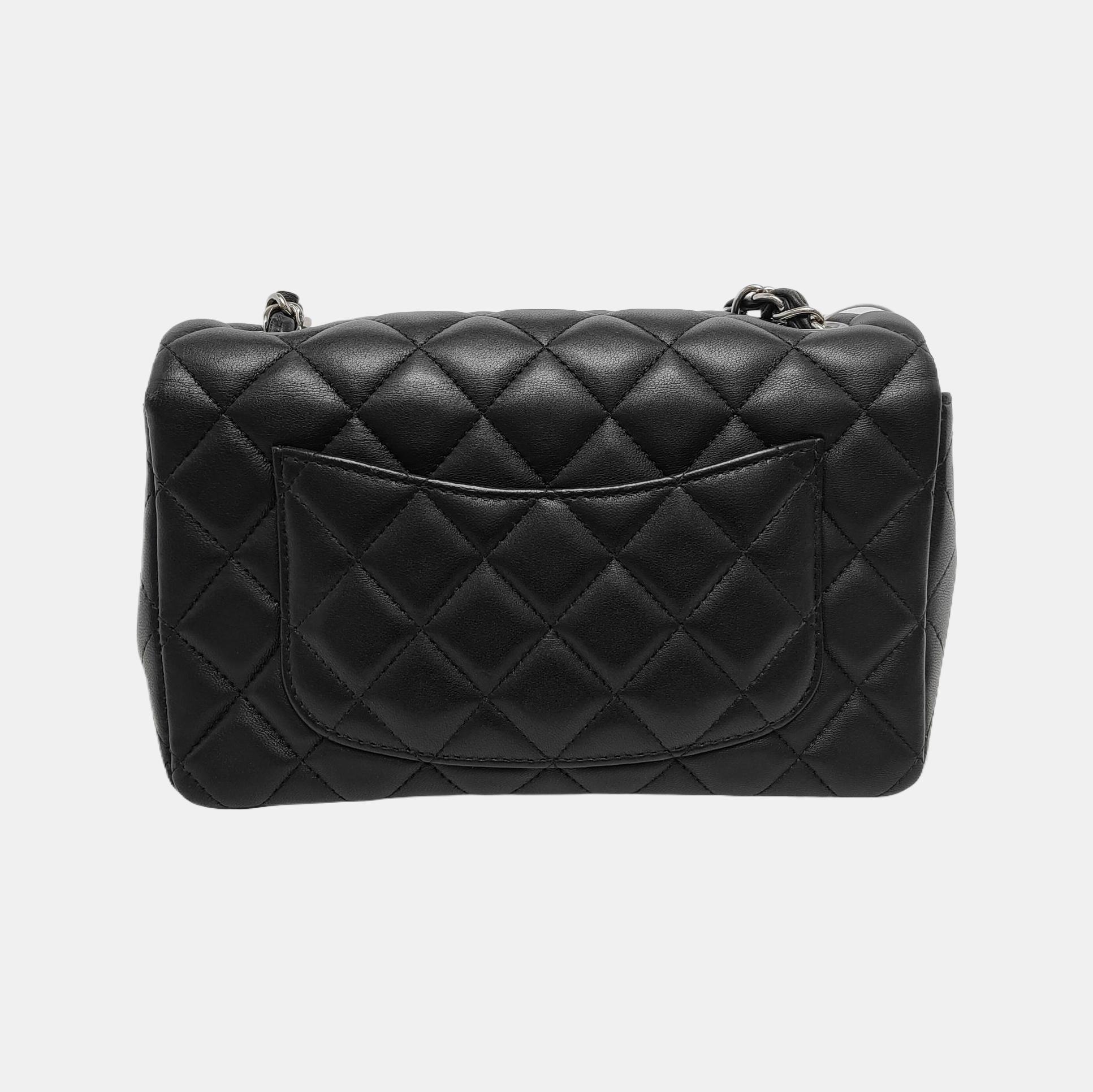 Women's Chanel Classic Flap Rectangular Mini Midnight Navy Black Lambskin