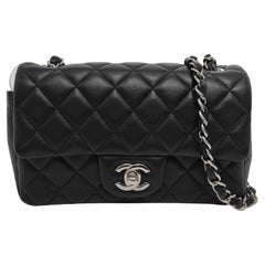 Chanel Classic Flap Rettangolare Mini Midnight Navy Black Lambskin