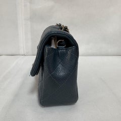 Chanel Classic Flap Rectangular Mini Navy Caviar Leather Silver Hardware 2015-16