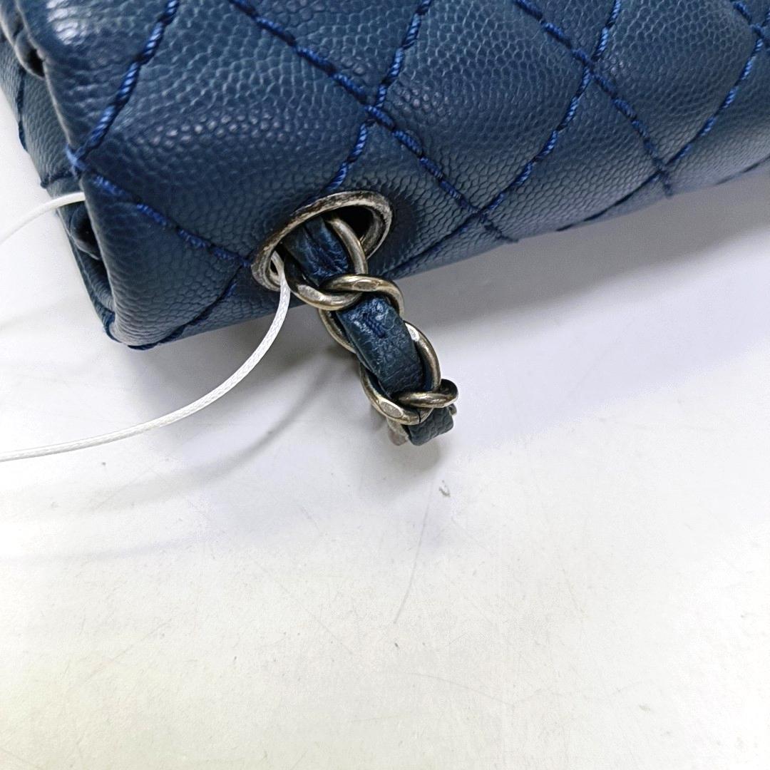 Chanel Classic Flap Rectangular Mini Navy Caviar leather Silver Hardware 5
