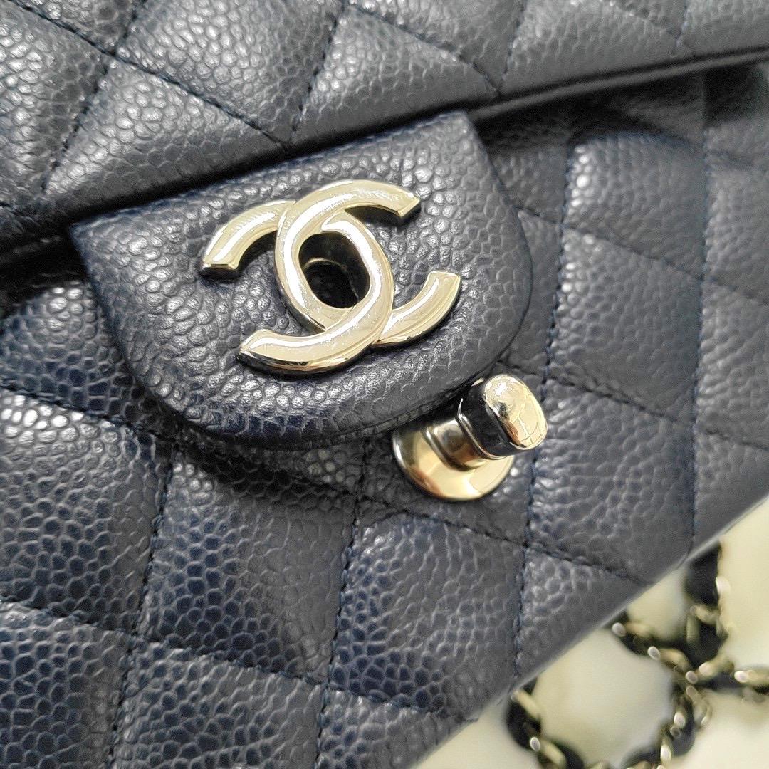 Chanel Classic Flap Rectangular Mini Navy Caviar Leather Silver Hardware 1