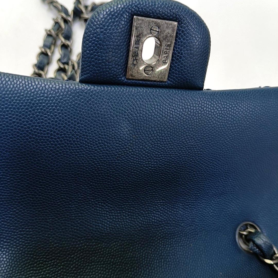 Chanel Classic Flap Rectangular Mini Navy Caviar leather Silver Hardware 2