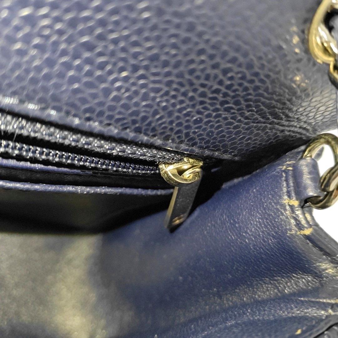 Chanel Classic Flap Rectangular Mini Navy Caviar Leather Silver Hardware 3