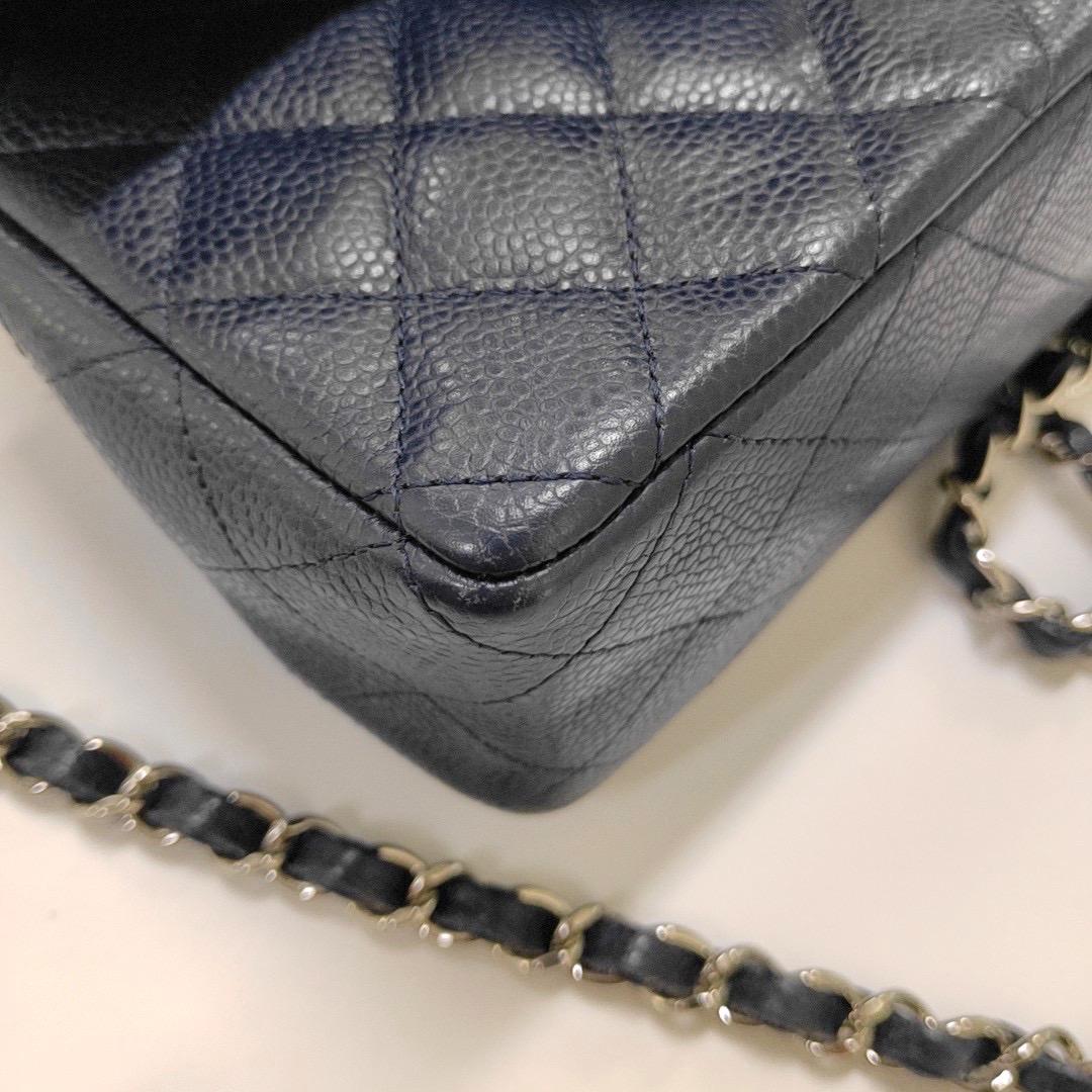 Chanel Classic Flap Rectangular Mini Navy Caviar Leather Silver Hardware 4