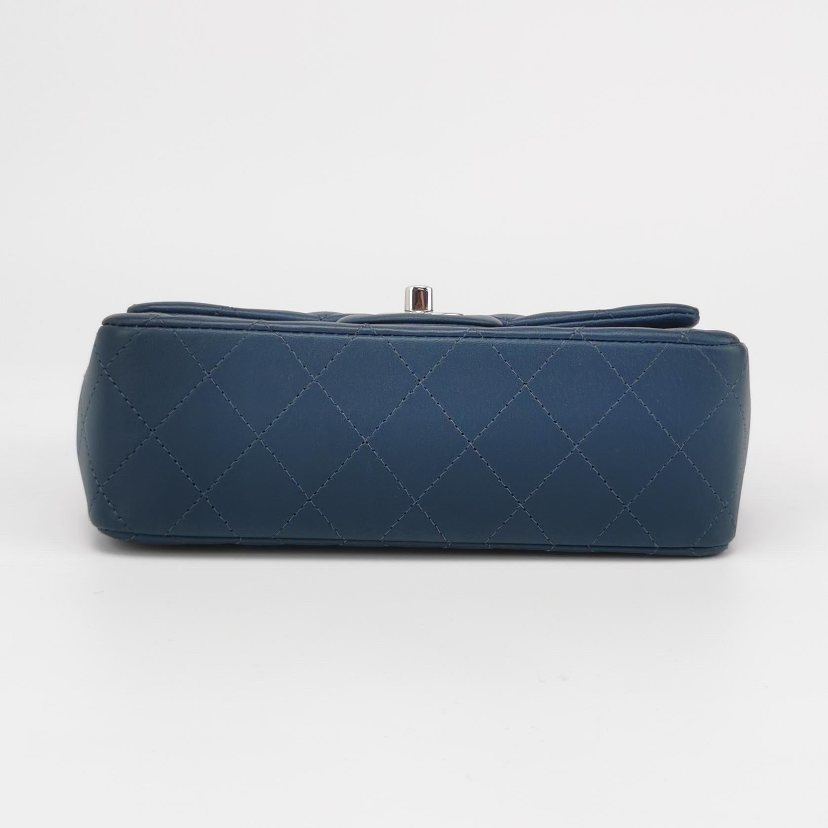 Women's Chanel Classic Flap Rectangular Mini Navy Lambskin, 2019