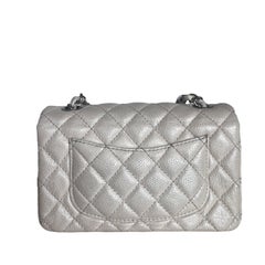 Chanel Classic Flap Rectangular Mini Off White Caviar Leather Crossbody Bag