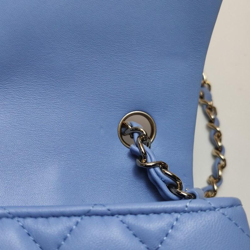 Chanel Classic Flap Rectangular Mini Pale Blue Lambskin, 2020-2021 6