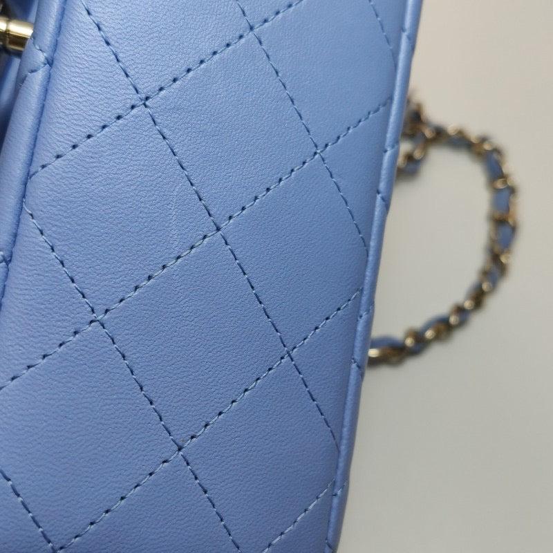 Chanel Classic Flap Rectangular Mini Pale Blue Lambskin, 2020-2021 7