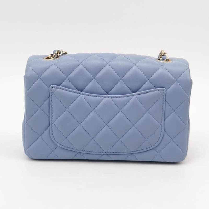 Women's Chanel Classic Flap Rectangular Mini Pale Blue Lambskin, 2020-2021