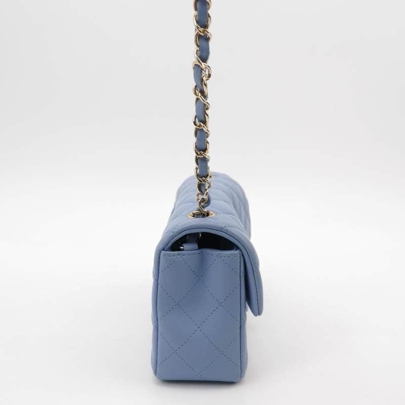 Chanel Classic Flap Rectangular Mini Pale Blue Lambskin, 2020-2021 1