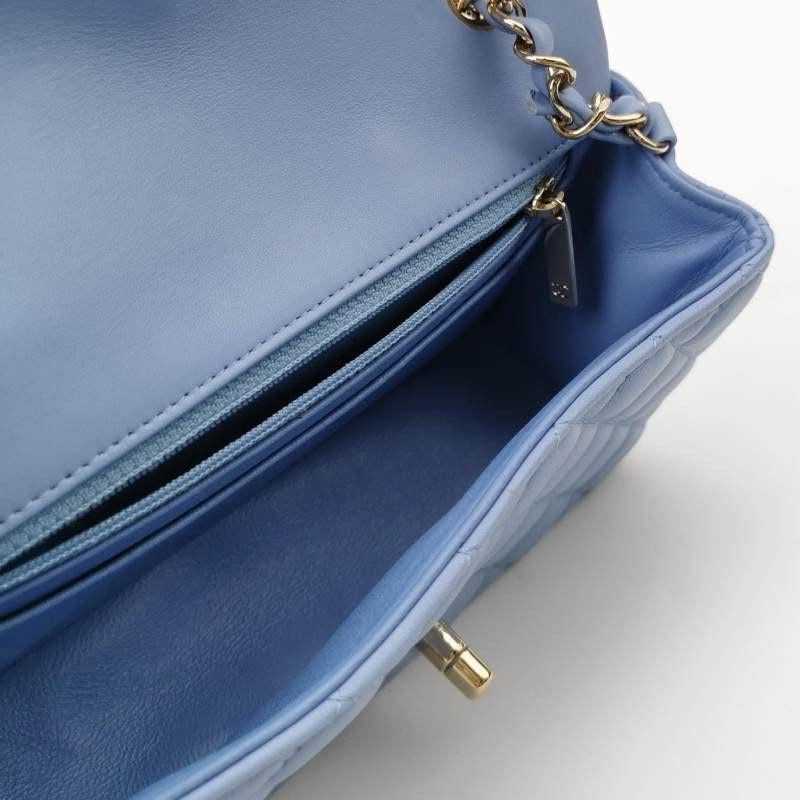Chanel Classic Flap Rectangular Mini Pale Blue Lambskin, 2020-2021 2