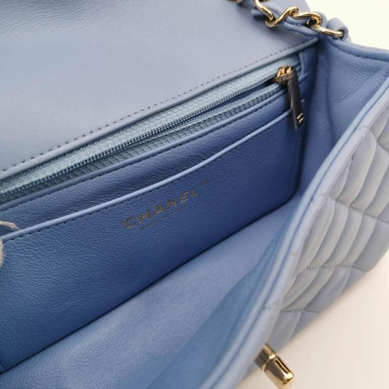 Chanel Classic Flap Rectangular Mini Pale Blue Lambskin, 2020-2021 5