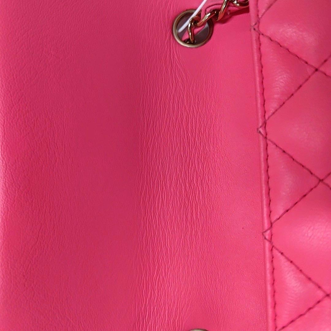 Chanel Classic Flap Rectangular Mini Pink Lambskin Gold Hardware For Sale 4