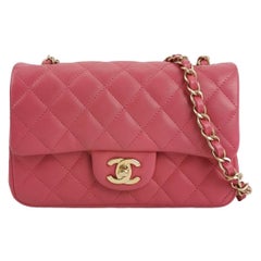 Chanel Classic Flap Rectangular Mini Pink Lambskin Gold Hardware