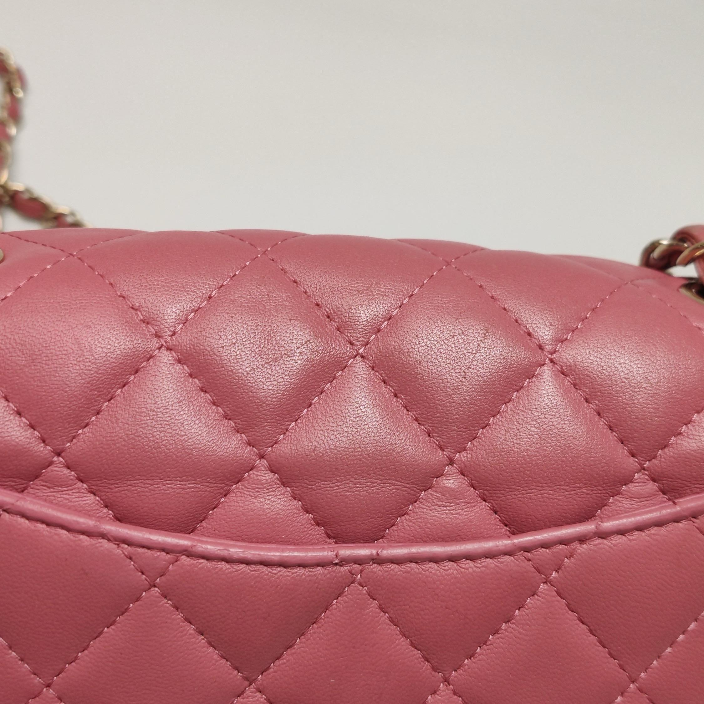 Chanel Classic Flap Rectangular Mini Pink Lambskin Leather Gold Hardware Charms 9
