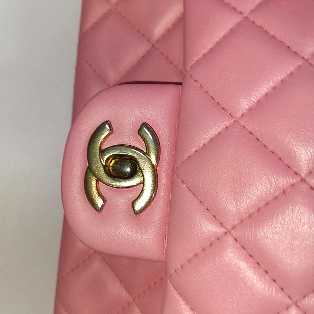 Chanel Classic Flap Rectangular Mini Pink Lambskin Leather Gold HW 6