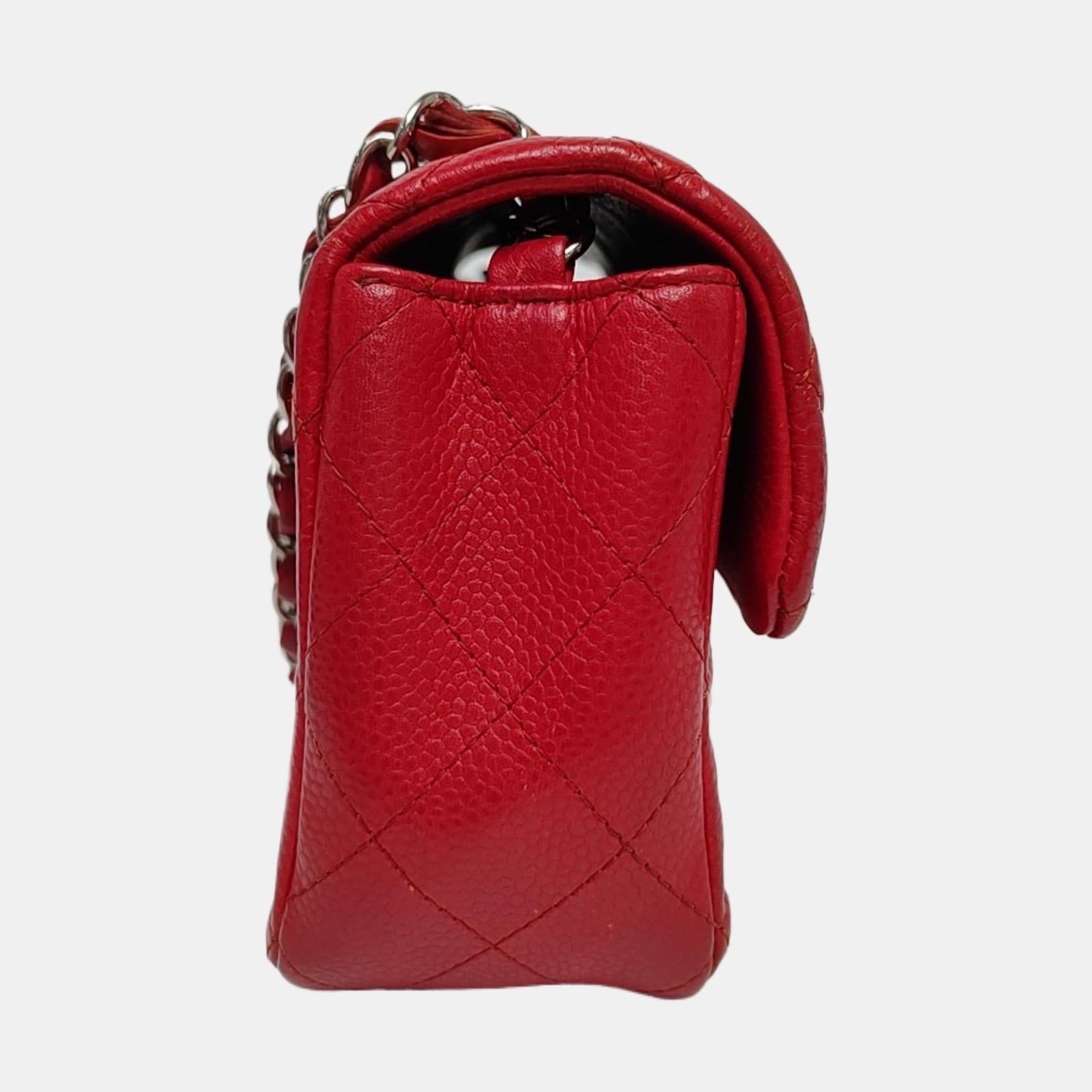 Chanel Classic Flap Rectangular Mini Red Caviar L… - image 4