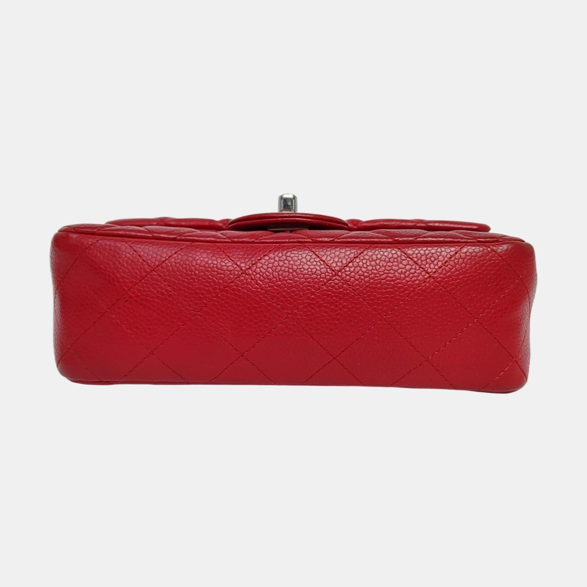 Chanel Classic Flap Rectangular Mini Red Caviar L… - image 5