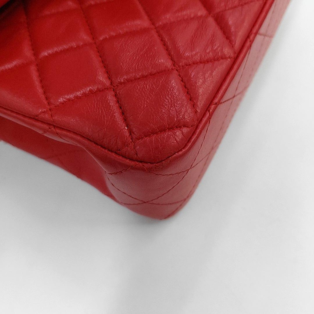 Chanel Classic Flap Rectangular Mini Red Lambskin Leather Gold-tone Hardware For Sale 6