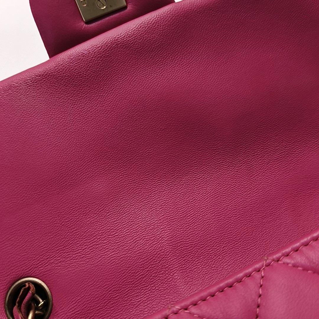 Chanel Classic Flap Rectangular Mini Rose Pink Lambskin Gold Hardware 2012-13 en vente 6